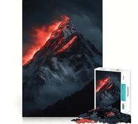 Puzzle da 1000 pezzi con tramonto su montagna innevata, ideale per ragazzi, stimola la memoria, facile da realizzare, con bordi puliti, perfetto per Natale (50x75cm)