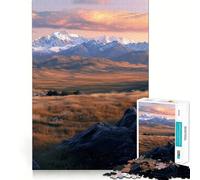 Puzzle da 1000 pezzi con tramonto su una catena montuosa, ideale per adolescenti, che migliora la memoria, un hobby tranquillo e dai bordi precisi, perfetto come regalo di compleanno (38x52cm)