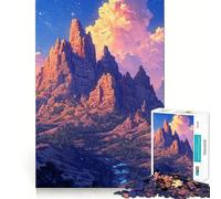 Puzzle da 1000 pezzi con tramonto su una catena montuosa, ideale per adulti Gioco di logica, rilassante e divertente, con tagli perfetti e un regalo elegante (50x75cm)