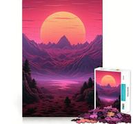 Puzzle da 1000 pezzi con tramonto su una catena montuosa, ideale per adulti, per allenare la mente, divertimento in casa, taglio di precisione, regalo per le vacanze (50x75cm)