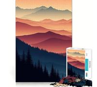 Puzzle da 1000 pezzi con tramonto su una catena montuosa per adulti, giocattolo Logic Boost Joy Premium Edge, sorpresa di compleanno (38x52cm)