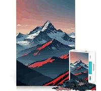 Puzzle da 1000 pezzi con tramonto su una cima di montagna per ragazzi, ideale per stimolare la memoria, rilassare e divertirsi con un'attività di assemblaggio (38x52cm)