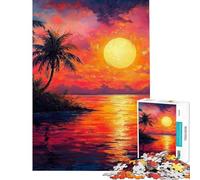 Puzzle da 1000 pezzi con tramonto su un'isola tropicale ideale per ragazzi e famiglie per un divertimento interattivo tra genitori e figli compleanno e Natale 50x75cm