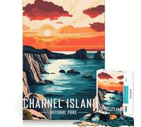 Puzzle da 1000 pezzi con tramonto sul Parco Nazionale delle Isole del Canale,taglio preciso,puzzle logico,gioco di logica,svago,divertimento,decorazione natalizia da parete (50x75cm)