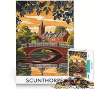 Puzzle da 1000 pezzi con tramonto sul ponte di Scunthorpe, ideale per ragazzi Gioco di logica e rilassamento, con bordi di qualità Regalo di Natale (38x52cm)