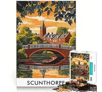Puzzle da 1000 pezzi con tramonto sul ponte di Scunthorpe, ideale per ragazzi, un gioco stimolante per la mente, un hobby tranquillo, con tagli precisi e un regalo stagionale (50x75cm)