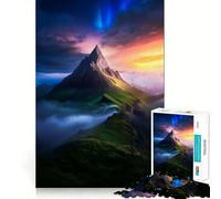 Puzzle da 1000 pezzi con tramonto sulla cima di una montagna, gioco di logica per adulti, divertente e rilassante, ideale come regalo di Babbo Natale (38x52cm)