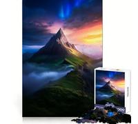 Puzzle da 1000 pezzi con tramonto sulla cima di una montagna, gioco di logica per adulti, divertente e rilassante, ideale come regalo di Babbo Natale (38x52cm)