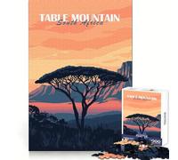 Puzzle da 1000 pezzi con tramonto sulla Table Mountain per adulti, rompicapo, gioco rilassante, taglio perfetto, regalo memorabile 38x26cm