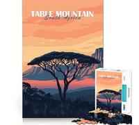 Puzzle da 1000 pezzi con tramonto sulla Table Mountain per adulti, rompicapo, gioco rilassante, taglio perfetto, regalo memorabile 38x26cm