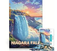 Puzzle da 1000 pezzi con tramonto sulle Cascate del Niagara, ideale per adolescenti, un gioco rilassante che stimola la mente e crea un'atmosfera magica, perfetto come regalo festivo (50x75cm)
