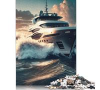 Puzzle da 1000 pezzi con tramonto sullo yacht, puzzle di difficoltà elevata, gioco educativo, giocattolo, decorazione per la famiglia (38x26 cm)