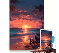 Puzzle da 1000 pezzi con tramonto sull'oceano per adulti, gioco intelligente per attività domestiche, taglio preciso, decorazione da parete (38x52cm)