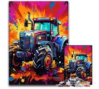 Puzzle da 1000 pezzi con trattore colorato, gioco interattivo per famiglie, sfida per il cervello, giocattolo educativo 26X38CM/10,23x14,96 pollici