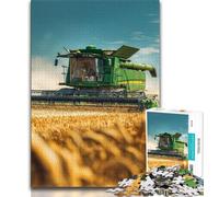 Puzzle da 1000 pezzi con trattore, regalo per adulti, antistress, per ammazzare il tempo durante le vacanze, con poster abbinato e foglio di quiz (50x75cm)