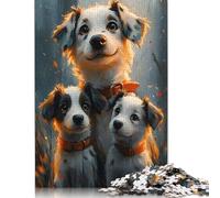 Puzzle da 1000 pezzi con tre adorabili cuccioli per adulti, regali di Natale, puzzle in legno e puzzle in carta per adulti e adolescenti dai 12 anni in su, 1000 pezzi (75x50 cm)