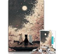 Puzzle da 1000 pezzi con tre gatti puzzle per adulti giocattoli giochi educativi antistress lista dei desideri con Babbo Natale (50x75cm)