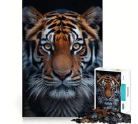 Puzzle da 1000 pezzi con tre tigri, ideale per adulti, regalo, per rafforzare la memoria, per un momento di serenità, con bordi di qualità e un desiderio di Babbo Natale 38x52cm