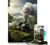 Puzzle da 1000 pezzi con treno a vapore per adulti, gioco di puzzle per stimolare la mente, calma e relax, decorazione murale 50x75cm