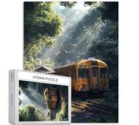 Puzzle da 1000 pezzi con treno abbandonato nella foresta per adulti uccelli scena volante puzzle colorato puzzle fai da te per la decorazione della casa regali puzzle famiglia perfetto per serate di