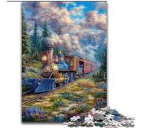 Puzzle da 1000 pezzi con treno in movimento, per adulti, 1000 sfide di interazione familiare e di intelletto, sfida di attività per famiglie (dimensioni 26x38cm)