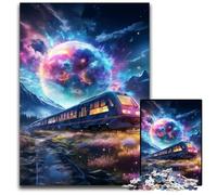 Puzzle da 1000 pezzi con treno stellare colorato per adulti, decorazione fai da te, sfida mentale, per adulti, famiglia, regalo di festa 50x75CM/19,68x29,52 pollici