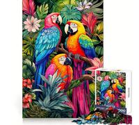 Puzzle da 1000 pezzi con trio di pappagalli tropicali per adolescenti, stimolante per la mente, rilassante e ideale per i momenti di relax Taglio preciso Un regalo perfetto (50x75cm)