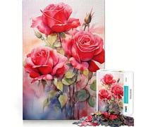 Puzzle da 1000 pezzi con trio di rose, bordi lisci, gioco divertente e stimolante, ideale per momenti di relax e come regalo di compleanno (38x26cm)