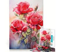 Puzzle da 1000 pezzi con trio di rose, bordi lisci, gioco divertente e stimolante, ideale per momenti di relax e come regalo di compleanno (38x52cm)