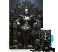 Puzzle da 1000 pezzi con trono e teschio della regina per adulti, stimola la memoria, ideale per il relax, con tagli precisi, perfetto come regalo per le vacanze (38x26cm)