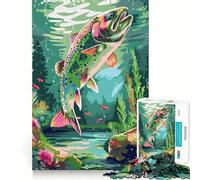 Puzzle da 1000 pezzi con trota iridea sott'acqua, ideale per adolescenti Rafforza la memoria, calma e relax Bordi lisci (50x75cm)