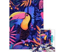 Puzzle da 1000 pezzi con tucano astratto gioco piatto e avvincente per coltivare la pazienza gioco educativo antistress regalo di compleanno (dimensioni 38x52cm)