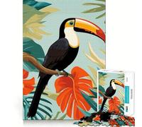 Puzzle da 1000 pezzi con tucano in un paradiso tropicale pezzi ben definiti gioco cognitivo per lo sviluppo delle capacità cognitive ideale per momenti di relax e divertimento perfetto