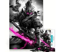 Puzzle da 1000 pezzi con tucano samurai e spada fiammeggiante ideale per adulti per rafforzare la memoria alleviare lo stress e creare un'atmosfera piacevole Perfetto per compleanni a sorpresa