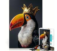 Puzzle da 1000 pezzi con tucano, simpatico re, per adulti, ideale per esercitare la mente e rilassarsi, perfetto come regalo di Babbo Natale 50x75cm