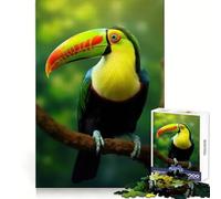 Puzzle da 1000 pezzi con tucano tropicale per ragazzi, ideale per esercitarsi nella logica, divertirsi senza pensieri, con bordi netti e un regalo significativo (38x26cm)