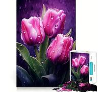 Puzzle da 1000 pezzi con tulipano, incastro perfetto, gioco stimolante per la mente, ideale per momenti di relax e per decorare la parete a tema natalizio (50x75cm)