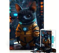 Puzzle da 1000 pezzi con tuta spaziale, astronauta e pipistrello, per ragazzi, gioco di abilità mentale, design accogliente e rilassante, assemblaggio, regalo pensato 38x26cm