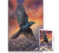 Puzzle da 1000 pezzi con uccelli che volano sopra la città per adulti, attività cognitiva e di apprendimento ludico, regalo perfetto per sorprese gioiose, dimensioni 50x75cm