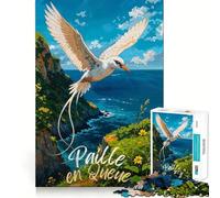 Puzzle da 1000 pezzi con uccelli e paesaggio costiero, ideale per adulti, un vero e proprio gioco di sfida per la mente e per alleviare lo stress Decorazione murale trasparente (38x52cm)