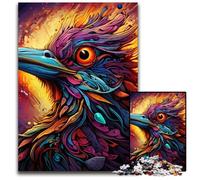 Puzzle da 1000 pezzi con uccelli psichedelici, rompicapo stimolante per adolescenti, gioco interattivo divertente per famiglie, 26X38CM/10,23x14,96 pollici.