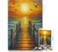 Puzzle da 1000 pezzi con uccelli raffiguranti un tramonto sul molo, per adulti e adolescenti, gioco creativo di risoluzione dei problemi, idea regalo memorabile e sentita, dimensioni 50x75cm