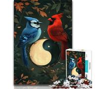 Puzzle da 1000 pezzi con uccelli Yin-Yang per adolescenti sfida difficile contro lo stress per migliorare l'amore tra coppie (26x38cm)