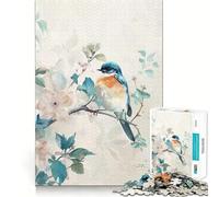 Puzzle da 1000 pezzi con uccellino azzurro su un ramo con fiori Gioco di incastro preciso,stimola la logica,ideale per il tempo libero e come regalo di compleanno 38x26cm
