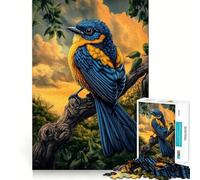 Puzzle da 1000 pezzi con uccellino blu e giallo su un ramo Gioco di precisione e divertente,stimola la mente,ideale per momenti di relax e come decorazione natalizia 50x75cm