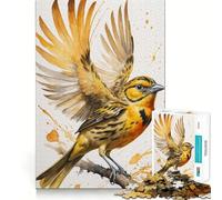 Puzzle da 1000 pezzi con uccellino giallo ad acquerello,ideale per adulti,gioco di memoria e concentrazione,incastro perfetto,compatto e divertente per tutta la famiglia (50x75cm)