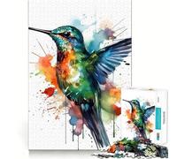 Puzzle da 1000 pezzi con uccello e colibrì,gioco di precisione e cognitivo,ideale per il tempo libero e come regalo di Natale (38x26cm)