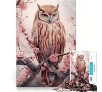 Puzzle da 1000 pezzi con uccello e gufo ad acquerello,decorazione a incastro,gioco per la concentrazione mentale,gioco per momenti di tranquillità,regalo di compleanno (38x26cm)