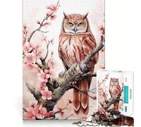 Puzzle da 1000 pezzi con uccello e gufo ad acquerello,gioco di logica e incastri precisi,ideale per momenti di relax e divertimento,regalo di Natale (50x75cm)