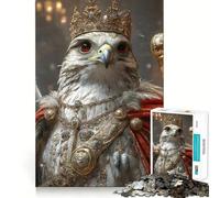 Puzzle da 1000 pezzi con uccello,falco,re,ritratto di animale,incastri lisci,divertente,logico,stimolante,gioco casual,regalo di Natale (50x75cm)